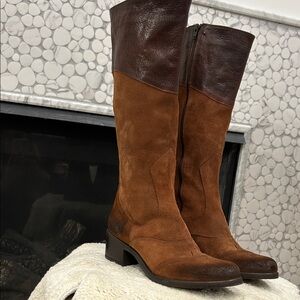 Emanuele Crasto Elegant Two-Tone Over the Knee Boots Made in Italy size 8,5